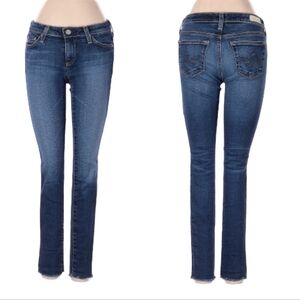 Adriano Goldschmied Legging Womens Size 25R Dark Blue Raw Hem Ankle Super Skinny